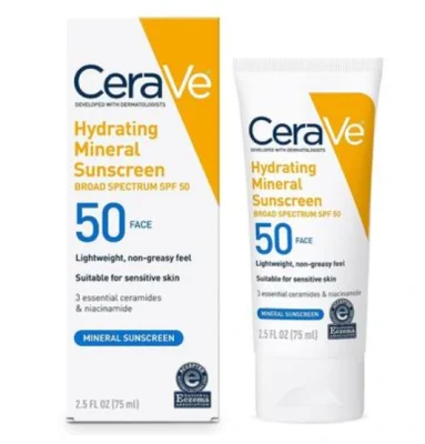 CeraVe Hydrating Mineral Sunscreen SPF 50 (75ml)